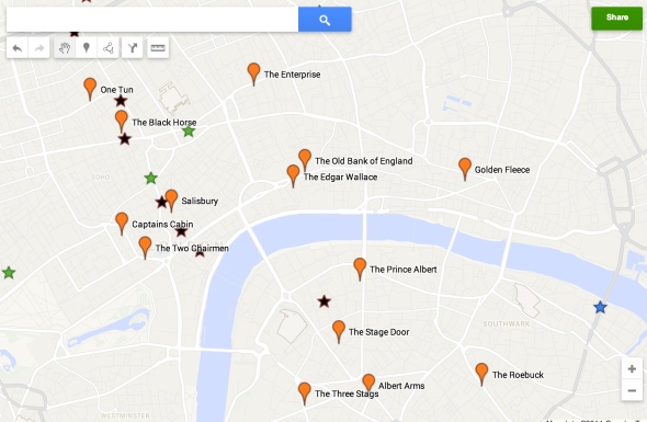 The Kenna London pub map